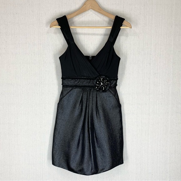 BCBGMaxAzria~NWOT~Womens Sleeveless Black Metallic Party/Cocktail Mini Dress~Sz0 - Picture 3 of 14
